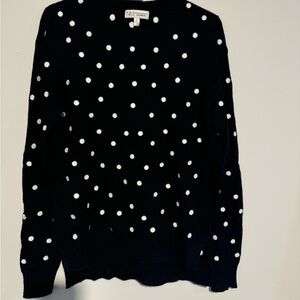 Neiman Marcus 100% Cashmere Sweater – Black with White Dots – Size S